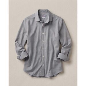 Mizzen+Main Mens Dress Shirt L Trim Fit Black White Gingham Check Performance